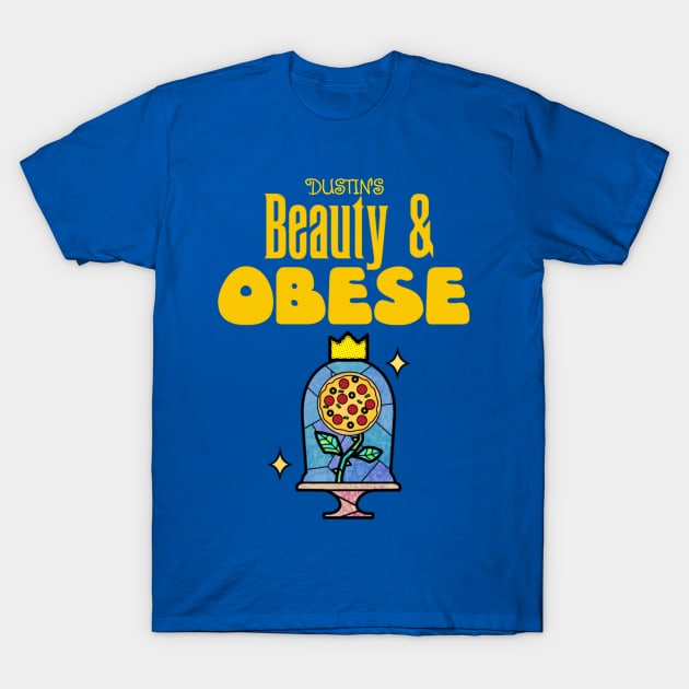 Beauty & Obese Joke Shirt T-Shirt by adorkabledustinwood